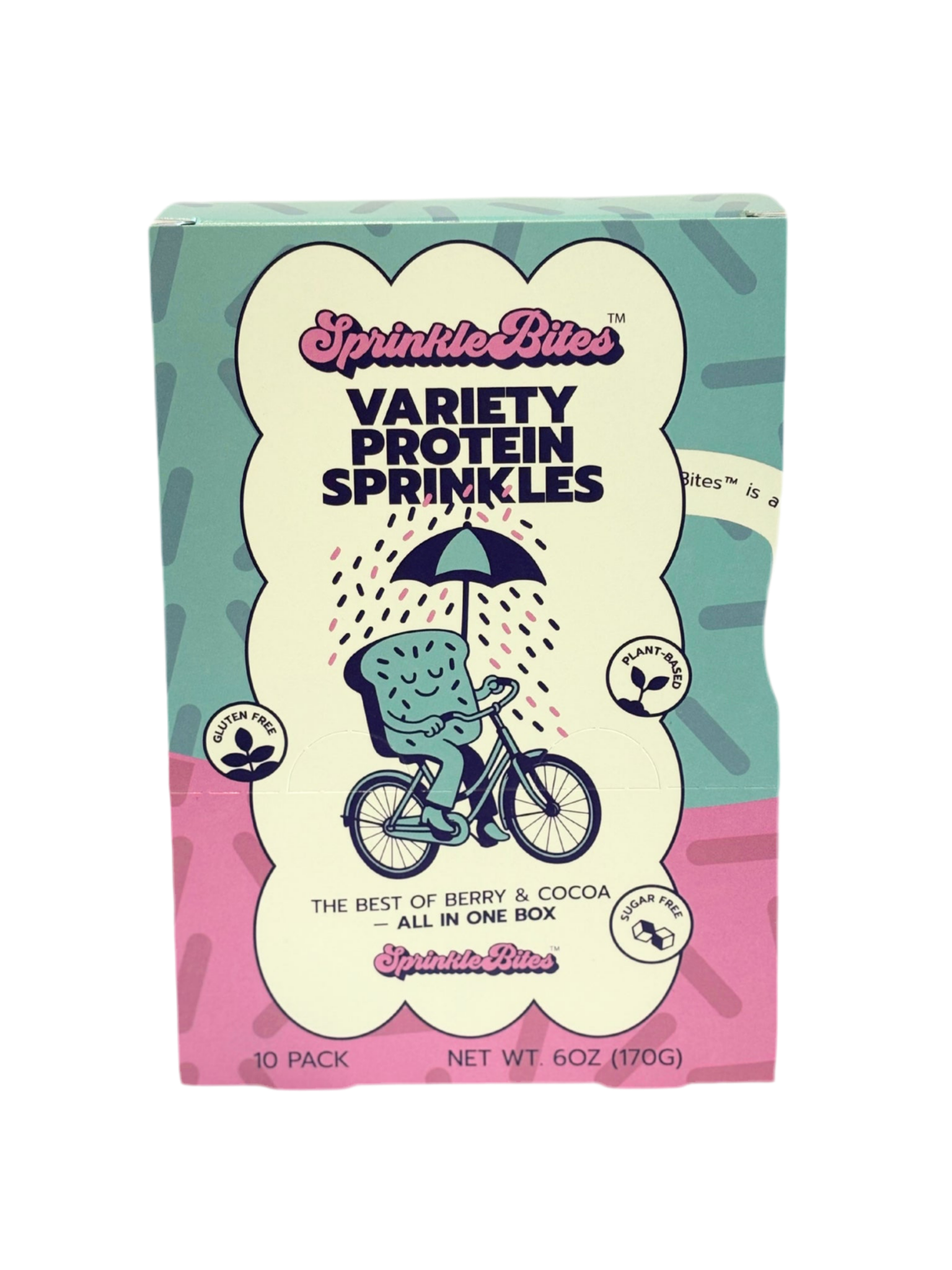 Variety 10-Pack: 5 Cocoa & 5 Berry Protein SprinkleBites™