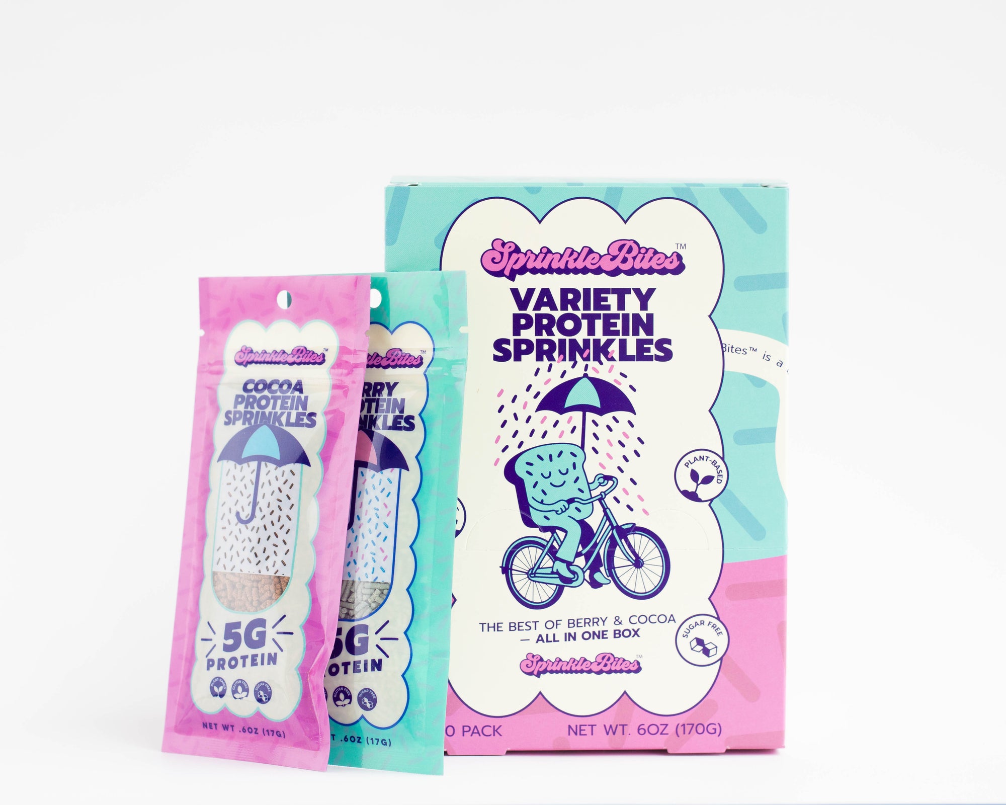 Variety 10-Pack: 5 Cocoa & 5 Berry Protein SprinkleBites™