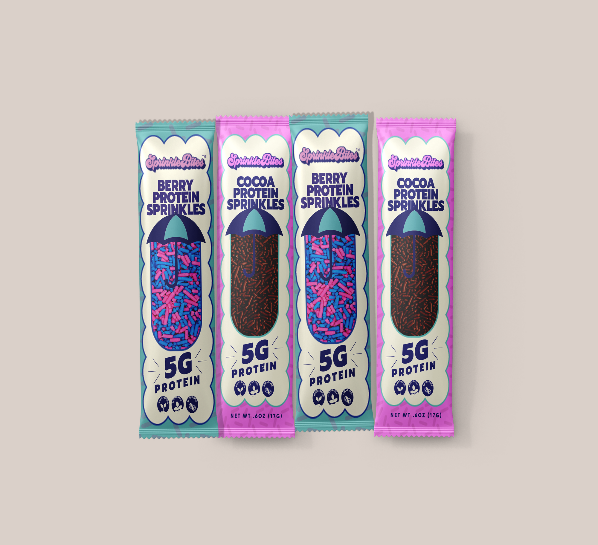 Variety Pack: 2 Cacao & 2 Berry Protein SprinkleBites™